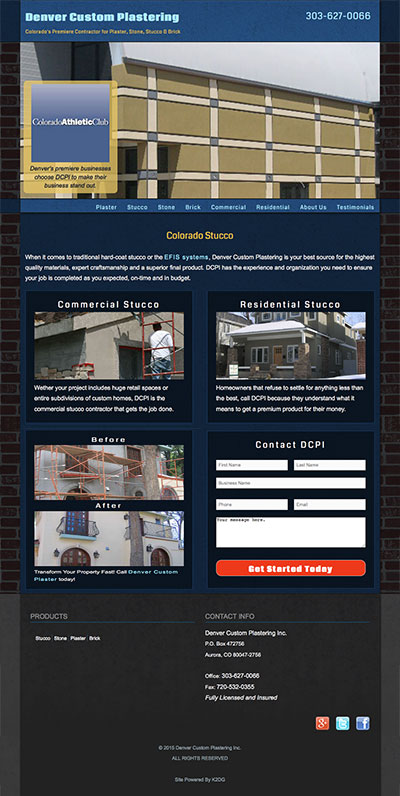 Denver Custom Plastering Web Design